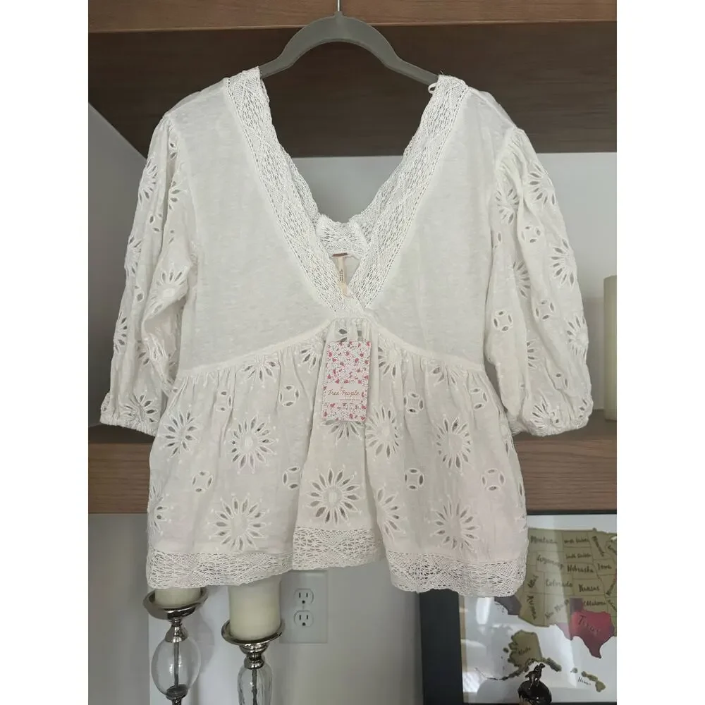 Free People Sweeter Side Top in White